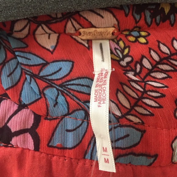 Free People Cassis Printed Chiffon Dress Fairy Bohemian Whimsical Romantic - Picture 14 of 15